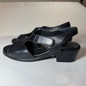 SAS Suntimer Black‎ Leather Comfort Sandals Size 6.5 6.5W Orthopaedics Comfort